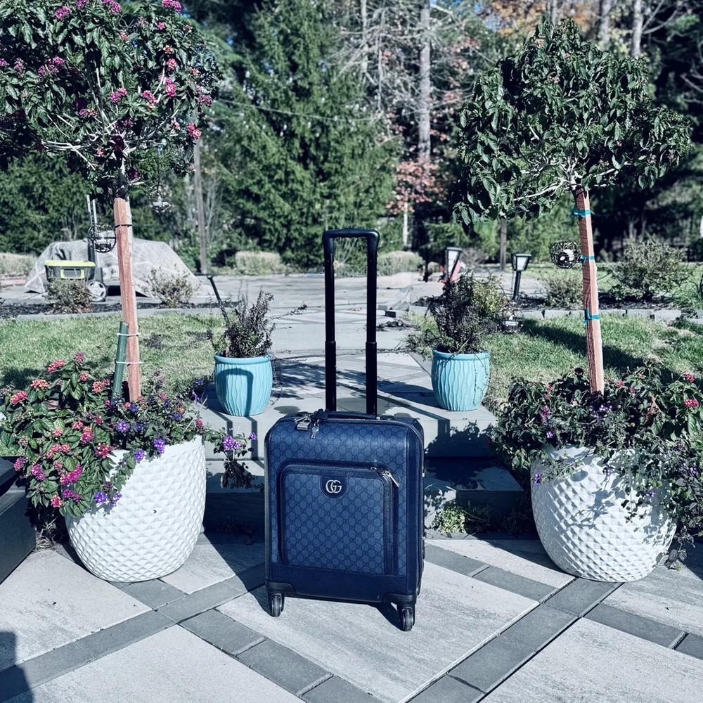 Gucci Navy Blue/Black Rolling Carry-on Suitcase